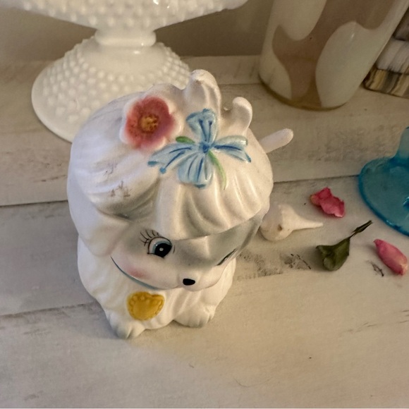 Vintage Lefton Toodles White Fog Anamorphic Sugar Jar - Picture 2 of 8